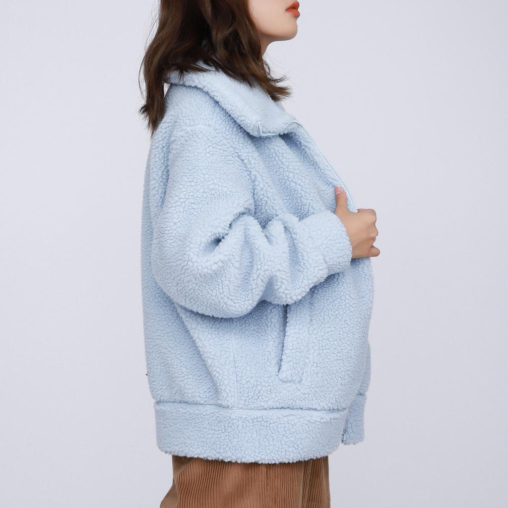 New MLB Dumble Velvet Jackets Unisex Haze Blue 3AJPF0316-50BLL