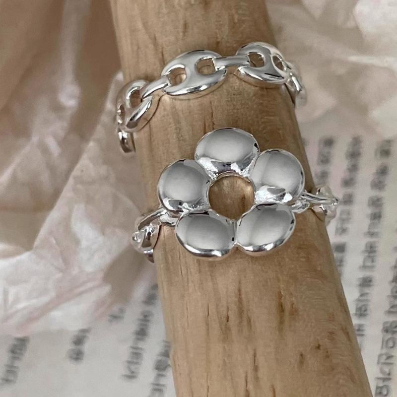 Copper Modern Adjustable Ring For Women Featuring Elegant Five Petal Floral Design Fashion Accessory