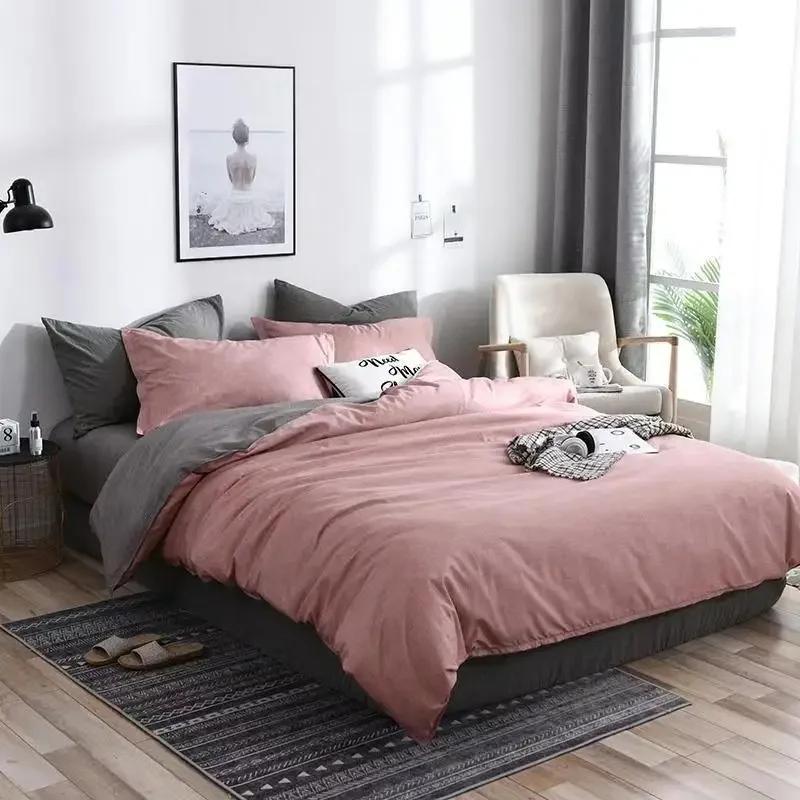 3pcs Couple Duvet Cover with Pillow Case Nordic Comforter Bedding Set Quilt Cover Queen/King Double or Single Bed