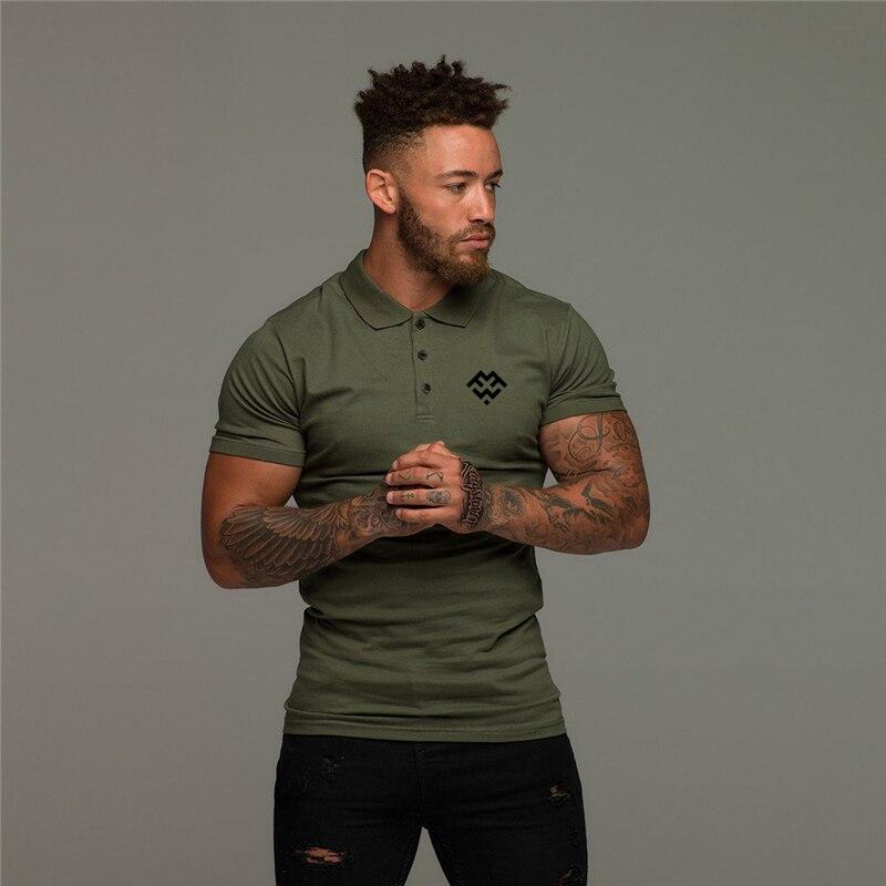 Muscleguys Summer Trend Lapel POLO Shirt Fashionable Simple and Versatile Lapel Short Sleeve