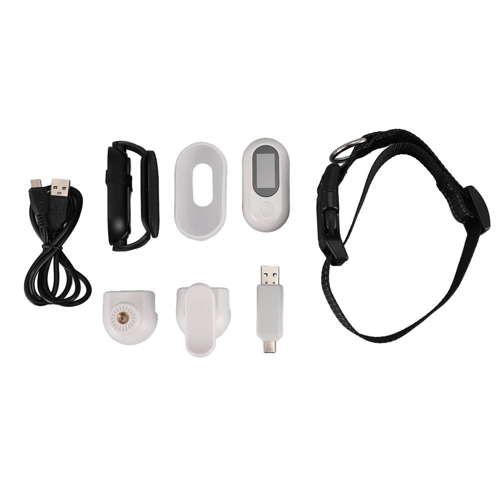 Husdjurskamera Halsband Vit 1080P 4K Vattentålig 170 grader Lins 350mAh Husdjurskroppskamera Halsband för Katt Hund