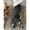 Korean Bow Print Flared Sweatpants - Plus Size Slim Fit Women's Casual Pants for Spring