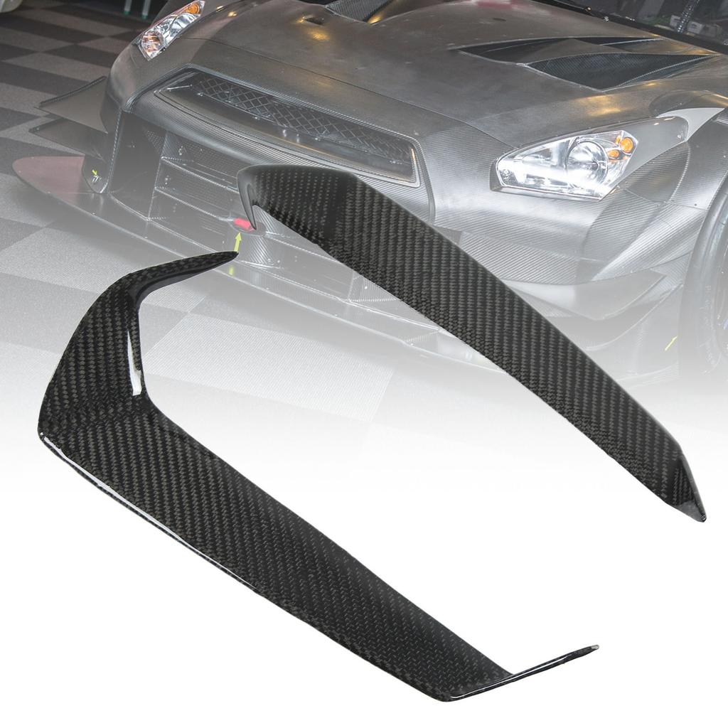 Fibre de Carbone Phares de Voiture Sourcils Paupières Anti Oxydation Remplacement pour GTR R35 2008 à 2016