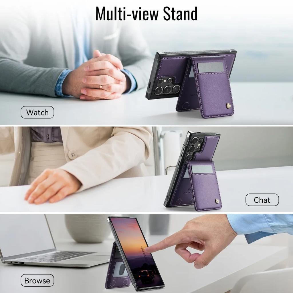 For Samsung Galaxy S25 Ultra S24 S23 S21 S20 FE S22 Plus A56 A36 A26 A16 2-in-1Detachable Wallet RFID-blocking Card Holder Case