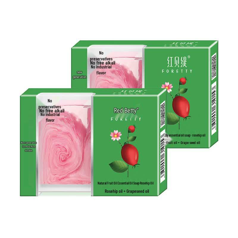 Красное мыло ручной работы с эфирным маслом розы Бетти (2-Pack)
