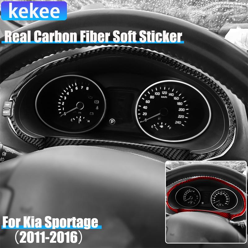 Real Carbon Fiber Car Accessories Speedometer Frame Decorative Cover Soft Sticker For Kia Sportage 2011 2012 2013 2014 2015 2016