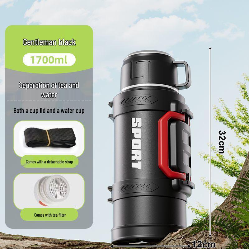 

Portable Outdoor Large-Capacity Insulated Thermos Water Bottle and Ice Bucket for Camping Sports 1000ml - Holds ~1 liter