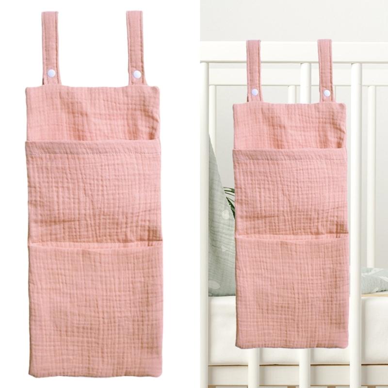 Breathable Infant Bed Hanging Storage Bag Large Compartment 2-Pocket Organsier Case for Baby Supplies and Accessories