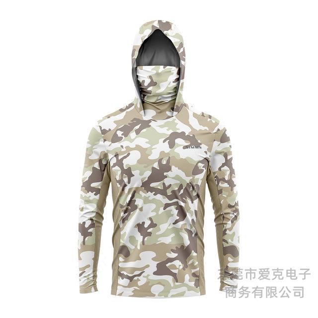 SIMMS Fishing Suit Fly Fishing Luya Hoodie Summer Men's Long Sleeve Sunscreen Clothing Hooded Mask Quick Drying Breathable