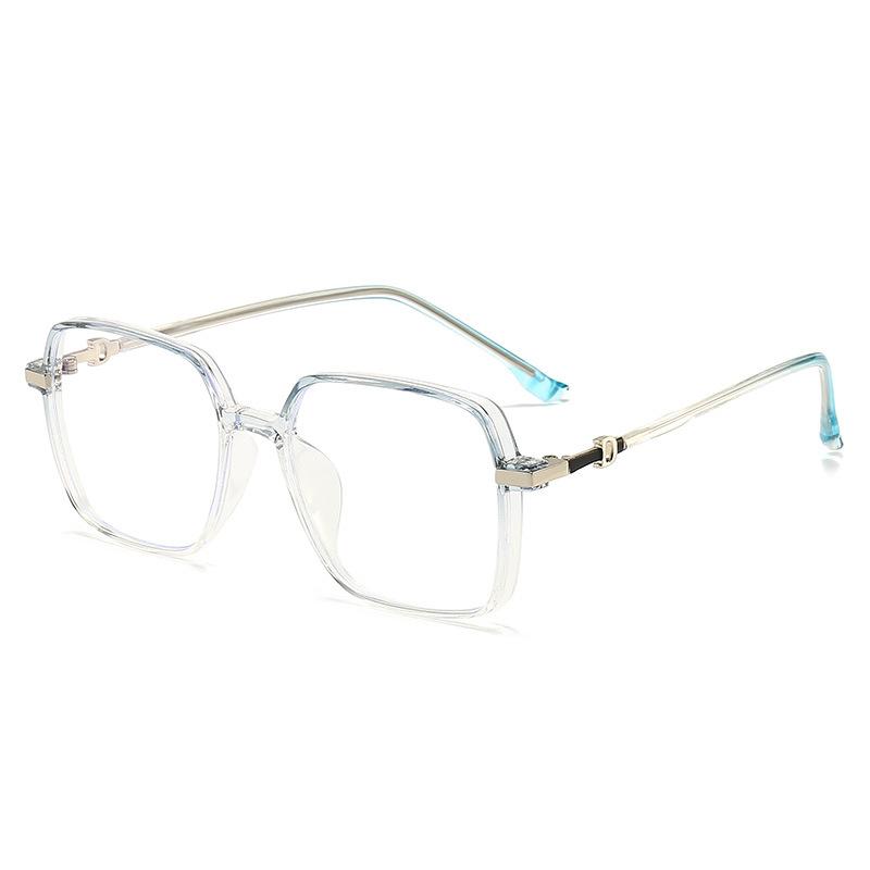 Women Stylish Large Frame Reading Glasses Men's Business Transparent Frame Blue Light Blacking Presbyopic Glasses Lady's Trendy Decoration Eyewear