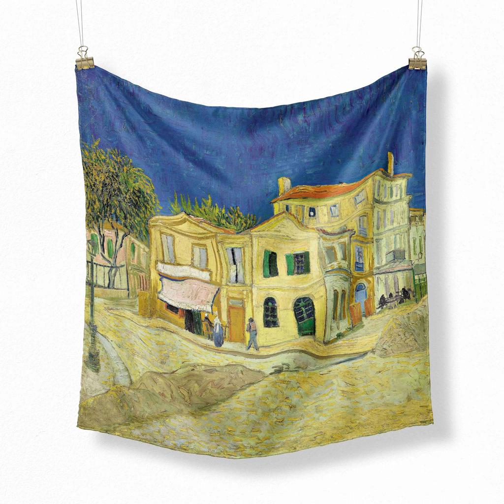 70cm Flower Oil Painting  New Spring Winter Silk Scarf Men Luxury Brand Designer Fashion Scarves Plaid for Women Scarf