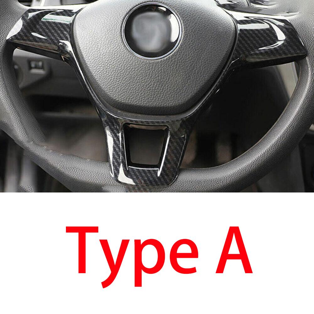 For Volkswagen VW Jetta MK6 2015 2016 2017 2018 Carbon Fiber Look ABS Car Interior Steering Wheel Frame Trim Cover