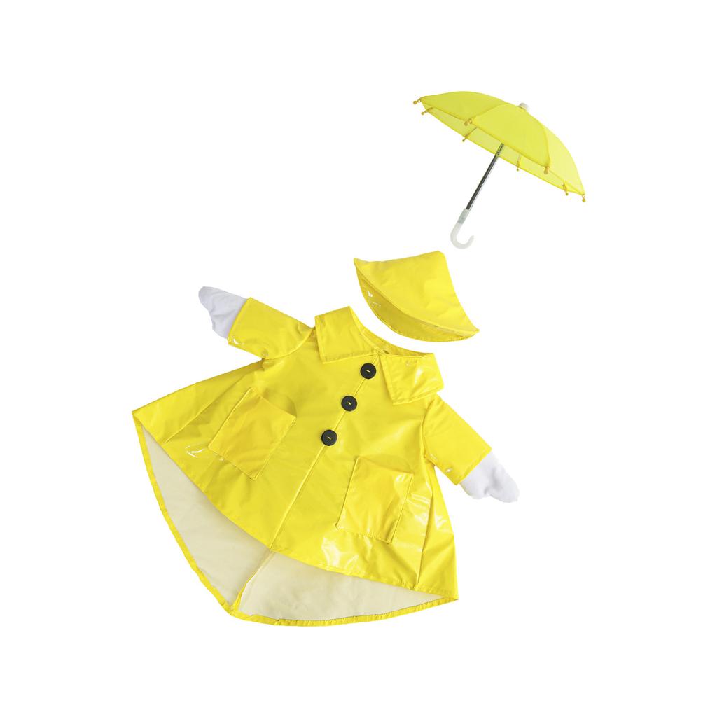 Spring Lawn Goose Raincoat Outfit With Umbrella For 17 Inch Outdoor Patio Decor Plastic Waterproof Costume Set