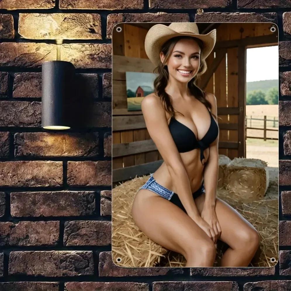 

GACK Vintage 8x12 Inch Cowboy Metal Wall Art Rustic Farmhouse Tin Sign Outdoor Decor 20x30cm