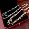 Copper Link Long Tassel Choker Exquisite Luxury Jewelry Multi-Layer Tassel Necklace  Wedding Bridal