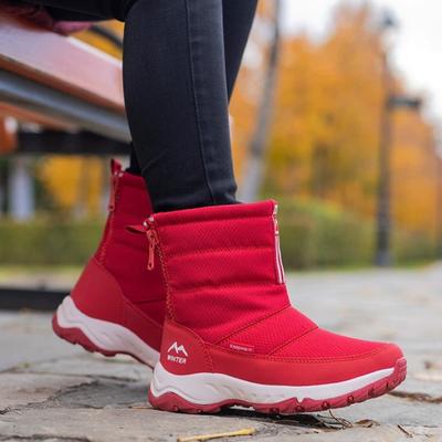 Women's Winter Thickened Padded Waterproof Comfortable Warm Cold Lightweight Hiking Waterproof Non-slip Thick-soled Snow Boots