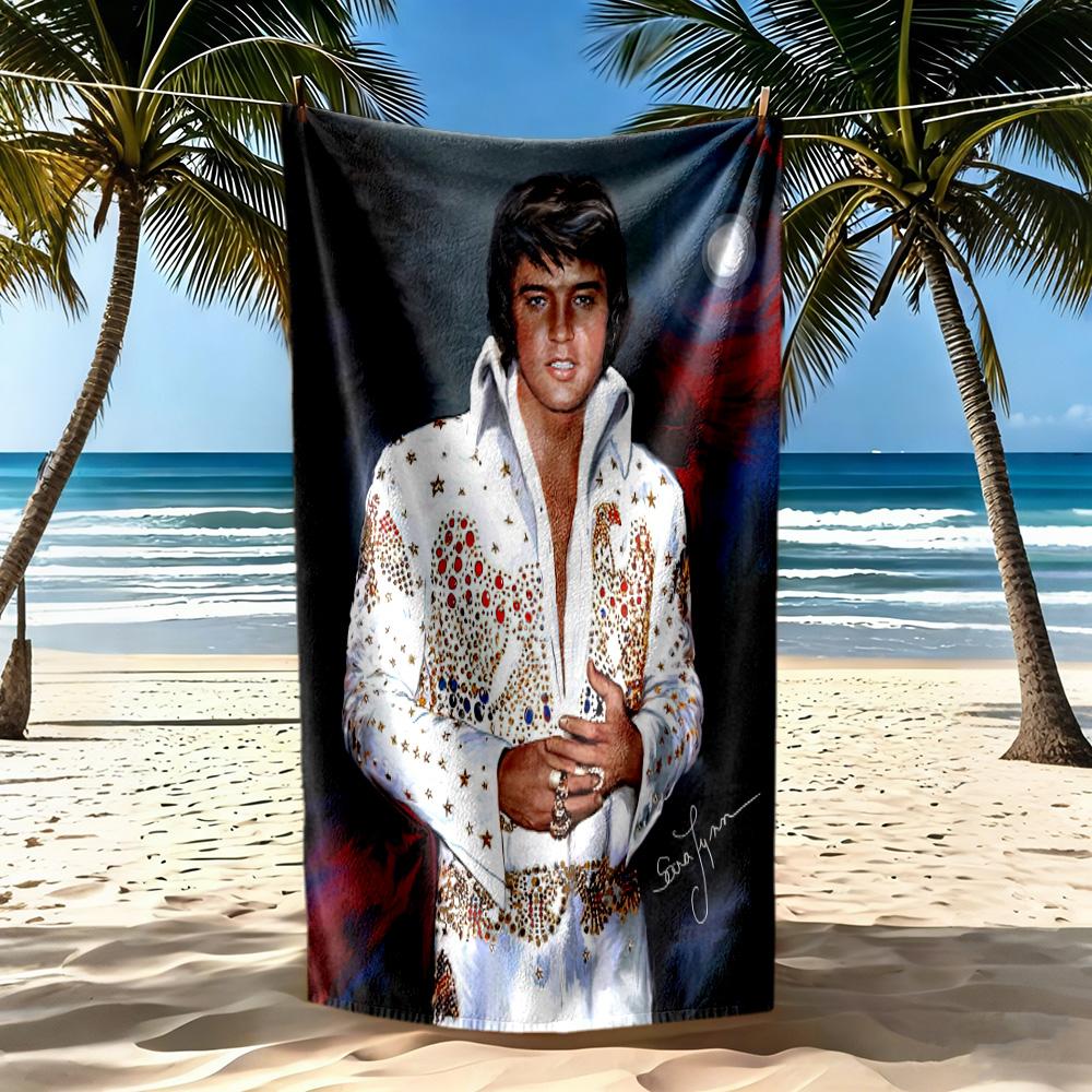 Elvis Beach Towel High Absorbency Quickdry Comfortable Lightweight Suitable For Sports Travel Swimming Yoga Bathroom Beach And Pool
