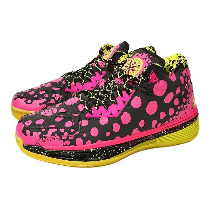 Li Ning WAY OF WADE Rutschfest, Abriebfest, Rückprallend Mittelhohe Basketballschuhe Herren Schwarz Rosa Gelb ABAH017-9