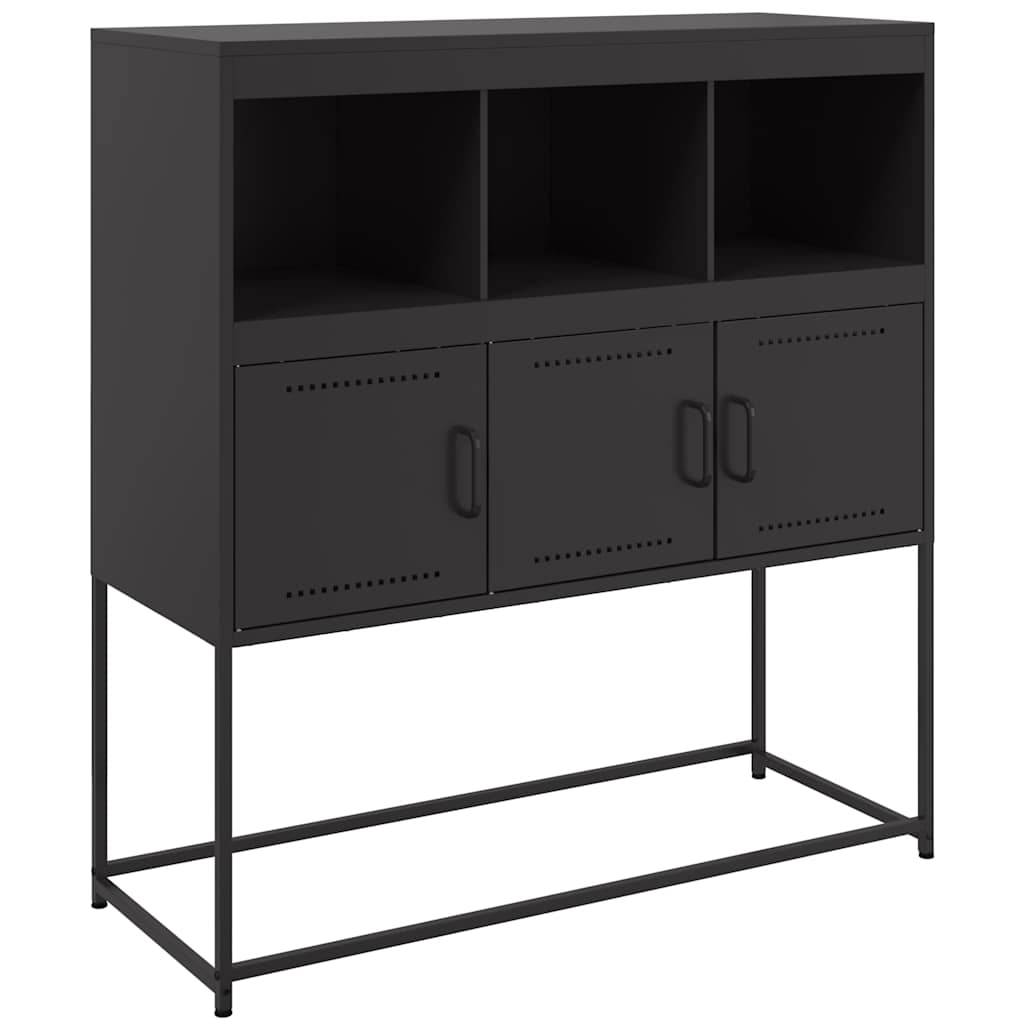 Sideboard Black 100.5 X 39 X 107 Cm Steel