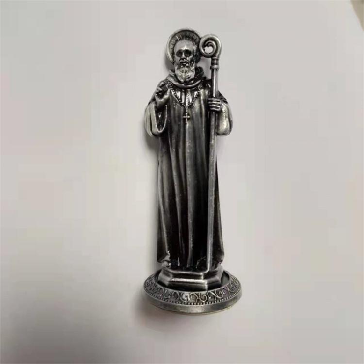 Vintage Designs Standing Maria Figurine Antique Metal Religous Figure Sculpture Miniature Ornament Spiritual Decoration