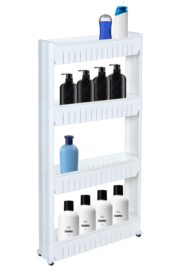 Osmera White Kitchen And Bathroom Shelf, 4 Levels