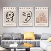 Abstract Matisse Wall Art Canvas Painting Nordic Woman Lines Coral Leaf Posters and Prints Wall Pictures for Living Room Decor