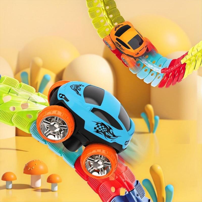 Children's Interchangeable Track Magic Racing Car Set, Flexible Train and Scooter Gift Toy for Boys Aged 3-14