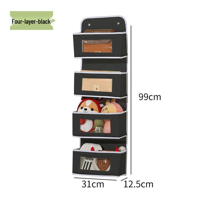 Wall-Mounted Fabric Hanging Organizer with Pockets - Essential Over-the-Door Storage for Dorms and Homes