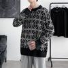 Herbst Winter Herren Rollkragenpullover Vintage Design Harajuku Locker Studenten Langarm Warme Pullover Hip-Hop Geometrische Jumper
