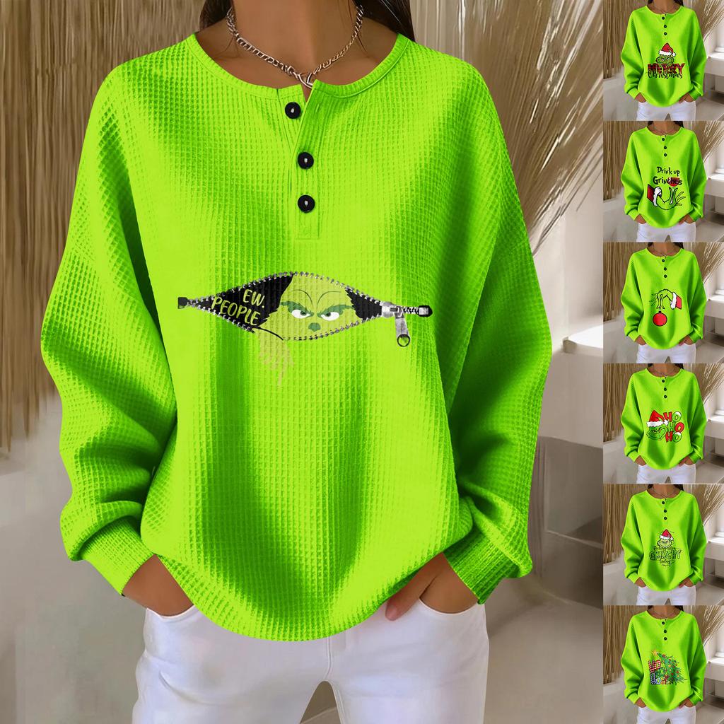 Women's Casual Shirts Long Sleeve Tops Button Up V Neck Loose Knit Fall Favorites For Women