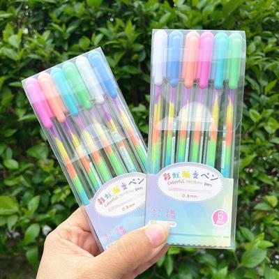 3 Packungen Niedliche Kawaii Farbe DIY Kugelschreiber Farbe Kreidezeichnung Regenbogen Gelstift Graffiti Stift Kinder Tagebuch Dekoration
