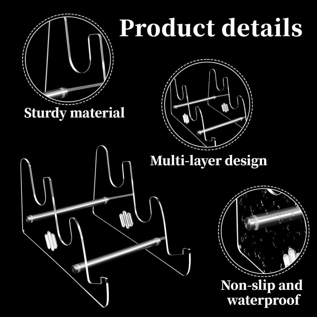 Acrylic 3 Tier Keyboards Display Stand, Desktop Clear Rack Computer Storage Shelf, Keyboards Storage Holder Trays, Mechanical Keyboard Holders for