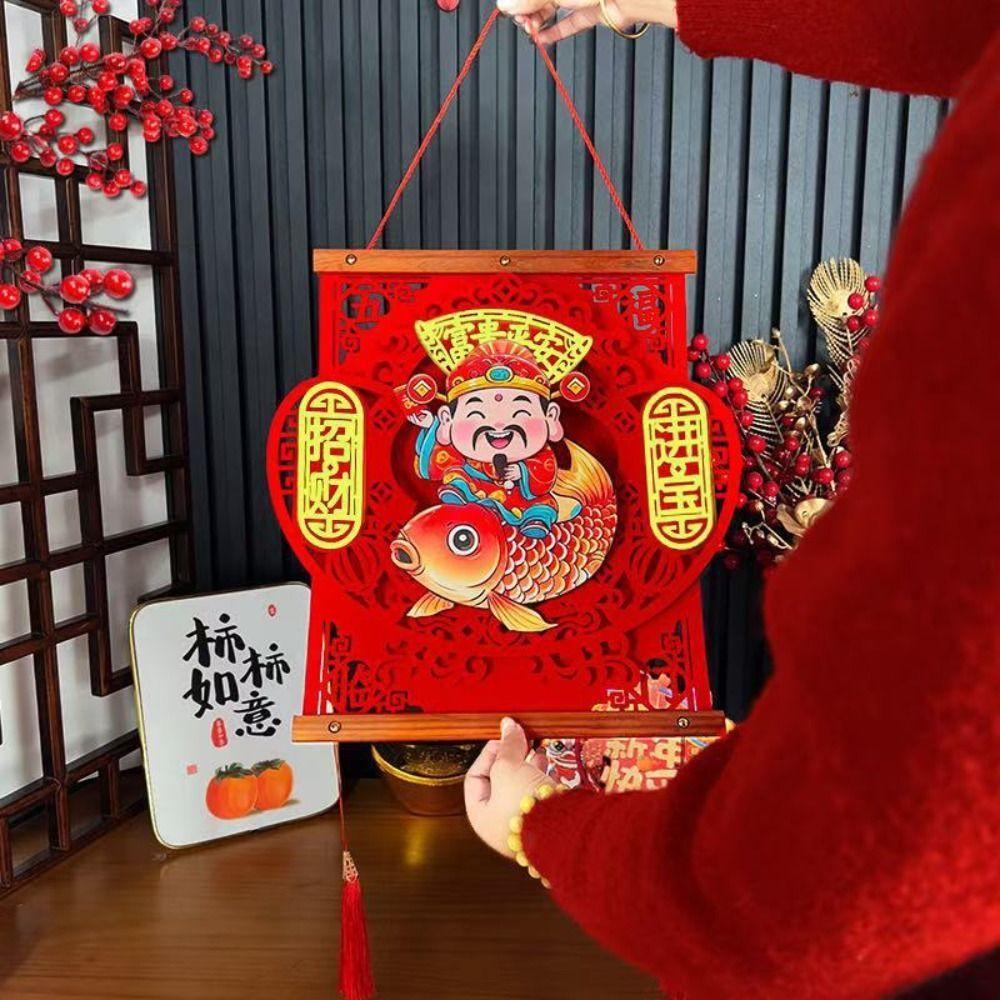 Traditional Shaking Head God Pendant Reusable Exquisite Hanging Ornaments with Tassel Creative New Year Ornaments Supermarkets