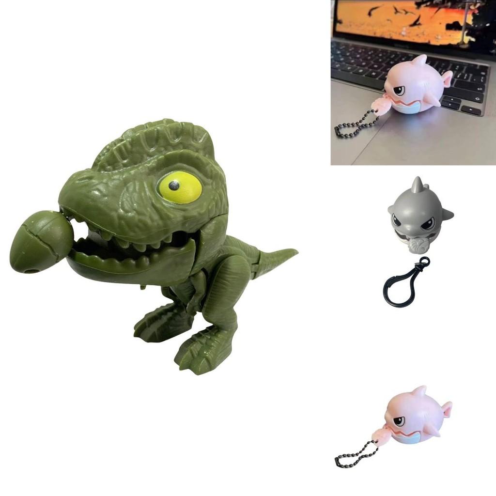 Adorable Shark Dinosaur Keychain Rope Toy Made From Durable Plastic Material For Kids
