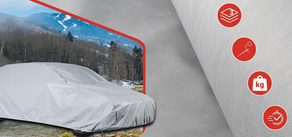 Pokrowiec na samochód kombi m2 430-455 auto plandeka practic 3 warstwy pasy