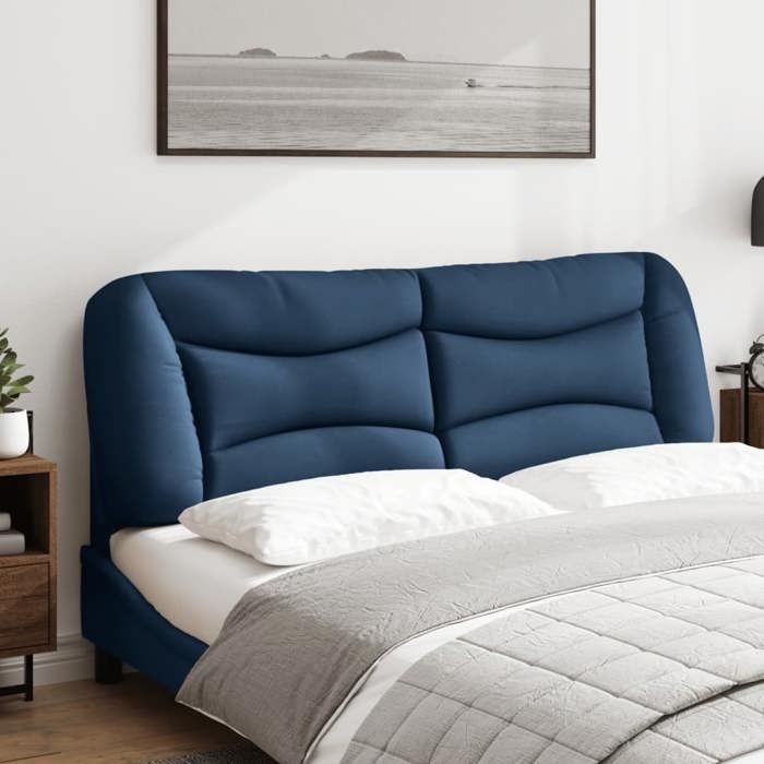 VidaXL Coussin de Tête de Lit, Oreiller de Lecture avec Fermeture à Glissière, Coussin de Lecture pour Lit Chambre, Bleu 160 374594