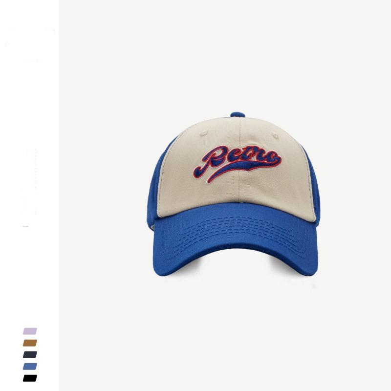 Street fashion contrasting color splicing baseball cap women's spring and summer sunshade versatile embroidery cap men