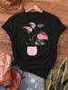Rare Pink Princess Philodendron Plants Plant Collector Gifts Print T-shirt, Short Sleeve Crew Neck Casual Top for Summer & Spring, Women's Clothing