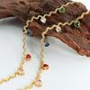 1 Pc Fashion Versatile Colorful Zirconia Love Shape Color Clashing Geometric Irregular Shape Necklace Collarbone Necklace Female