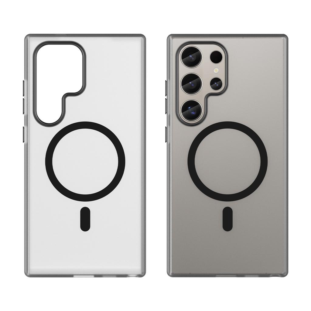 For Samsung Galaxy S24 Ultra Magnetic Case TPU+PC Slim Matte Translucent Phone Cover