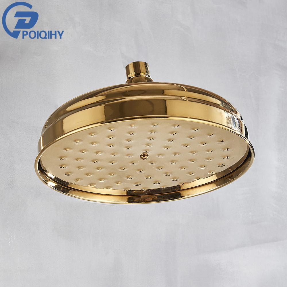 

POIQIHY латунная золотая дождевая насадка для душа смеситель для душа головка для ванной комнаты заменить дождевую насадку античный латунный аксессуар для душа 8 inch