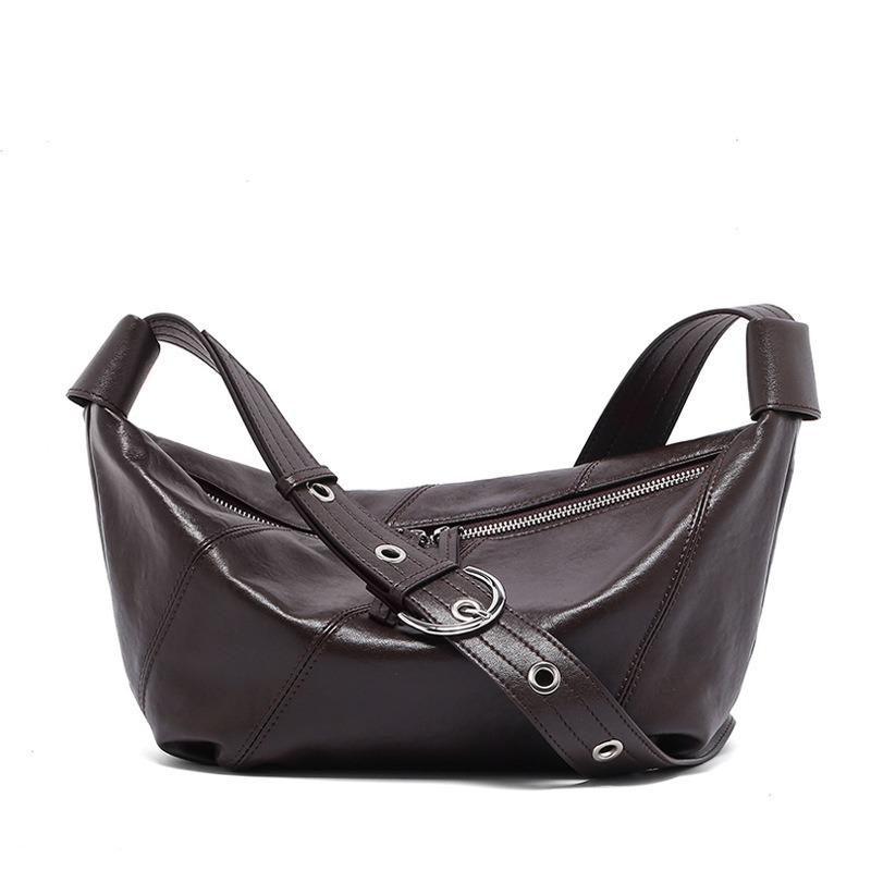 The First Layer Cowhide Bag Women's New Light Luxury Niche Shoulder Bag Versatile Soft Leather Messenger Bag