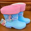 Ye Luoli High Tube Rain Boots Four Seasons3-7Year-old Rubber Boots Kindergarten Rain Boots for Girls, Big Kids, Fleece-lined Cartoon Water Shoes for