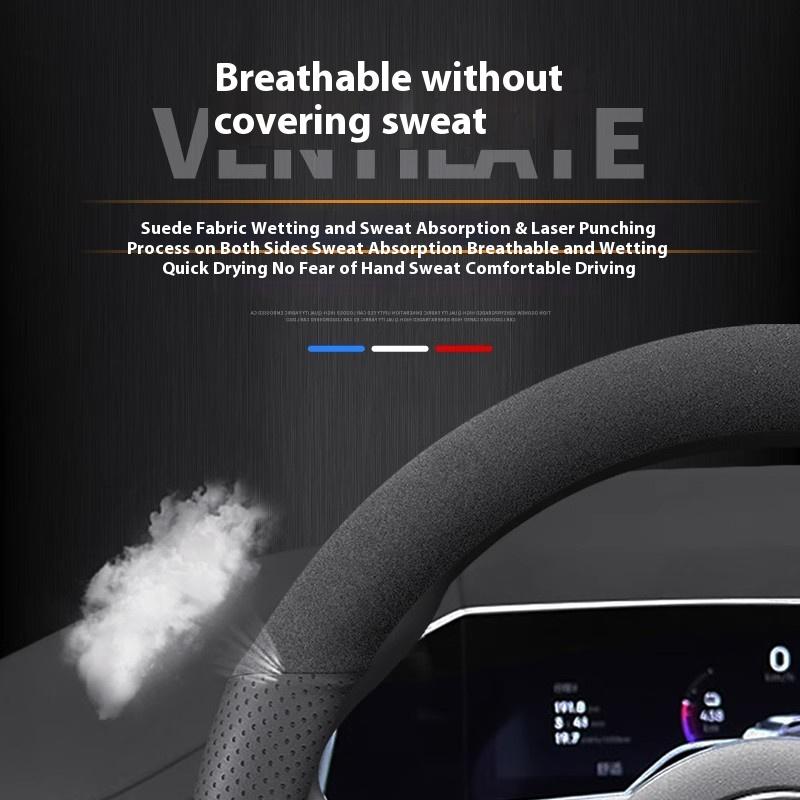 Neue 2025 Auto Wildleder Belüftet Lenkradabdeckung Für Mercedes-Benz A B C E S V R G-Klasse A35 A45 C43 CLA CLS GLA GLB GLC GLK SL