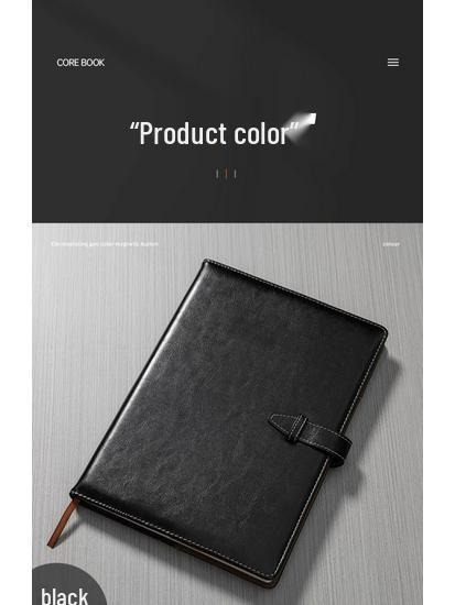 A4 Business Leather Hardcover Notebook - Large & Extra Thick Retro Meeting Record Book