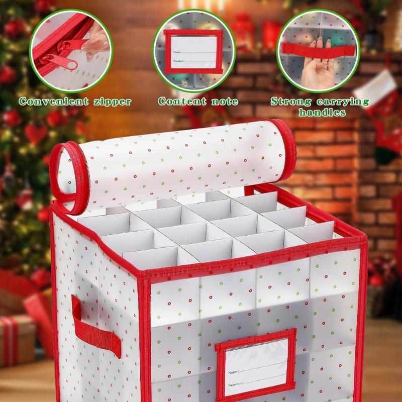 Foldable 64 Compartment Organizers Box Waterproof PVC for Christmas Light Storage