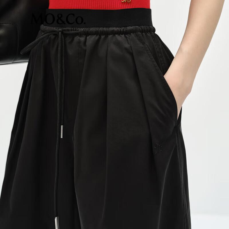 MO&Co. Women's High-Waist Straight Leg Drawstring Pants