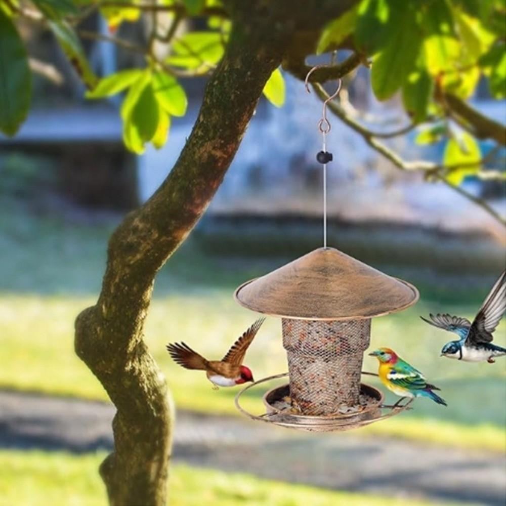 Hanging Automatic Bird Feeder Iron Hummingbird Feeder Durable Wild Bird Feeding Station  Porch