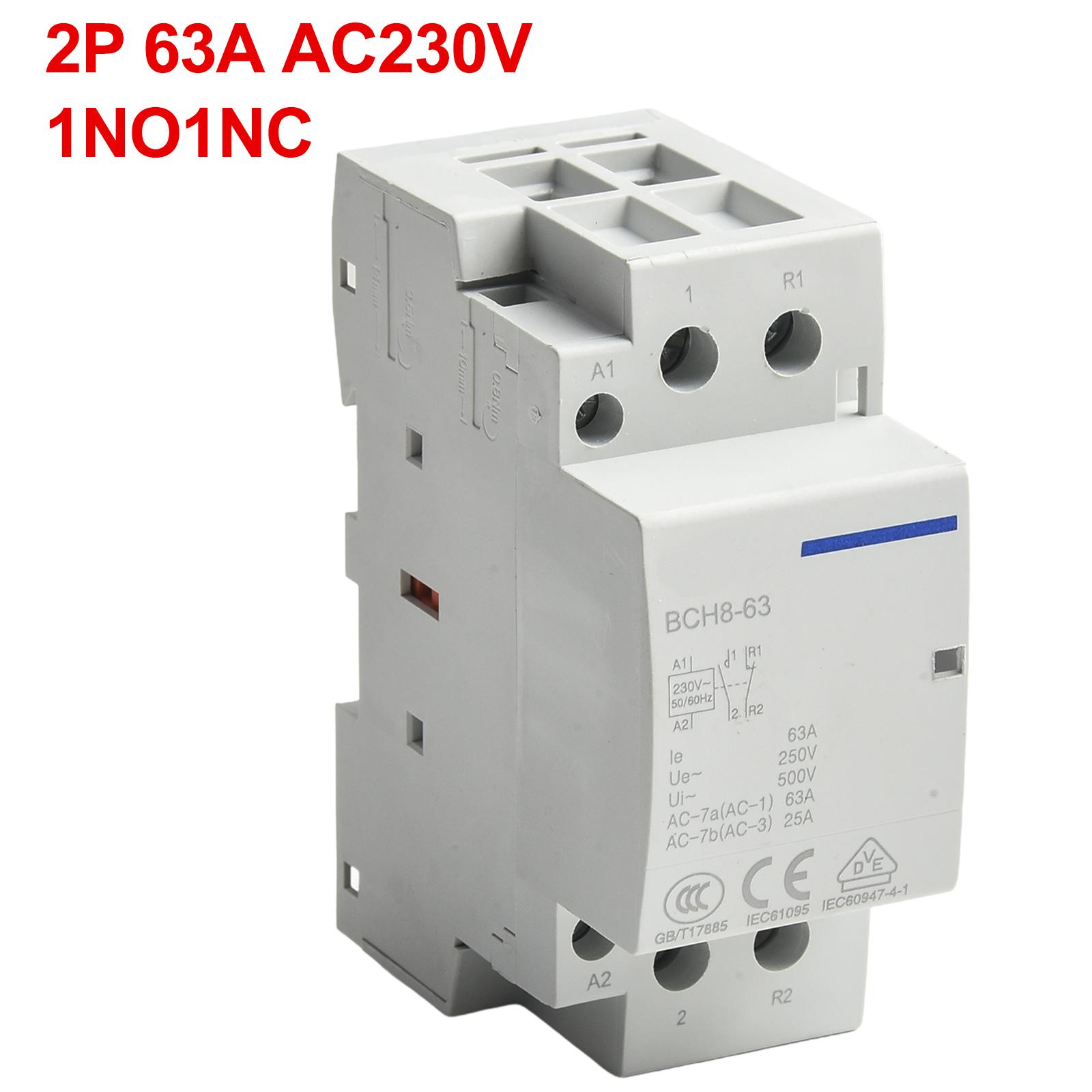 

AC Contactor Household Contactor 1NO 1NC 1PCS 230V 2P 63A 1NO1NC 36*68*85mm Contactor Switch Modular Contactor China Mainland