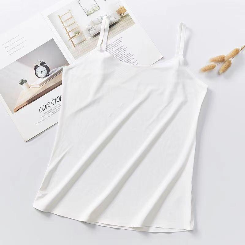 Atmungsaktives Sommer-Bustier für Mädchen aus Eis seide, nahtlos, mit Spaghettiträgern und Anti-Exposure-Bandeau